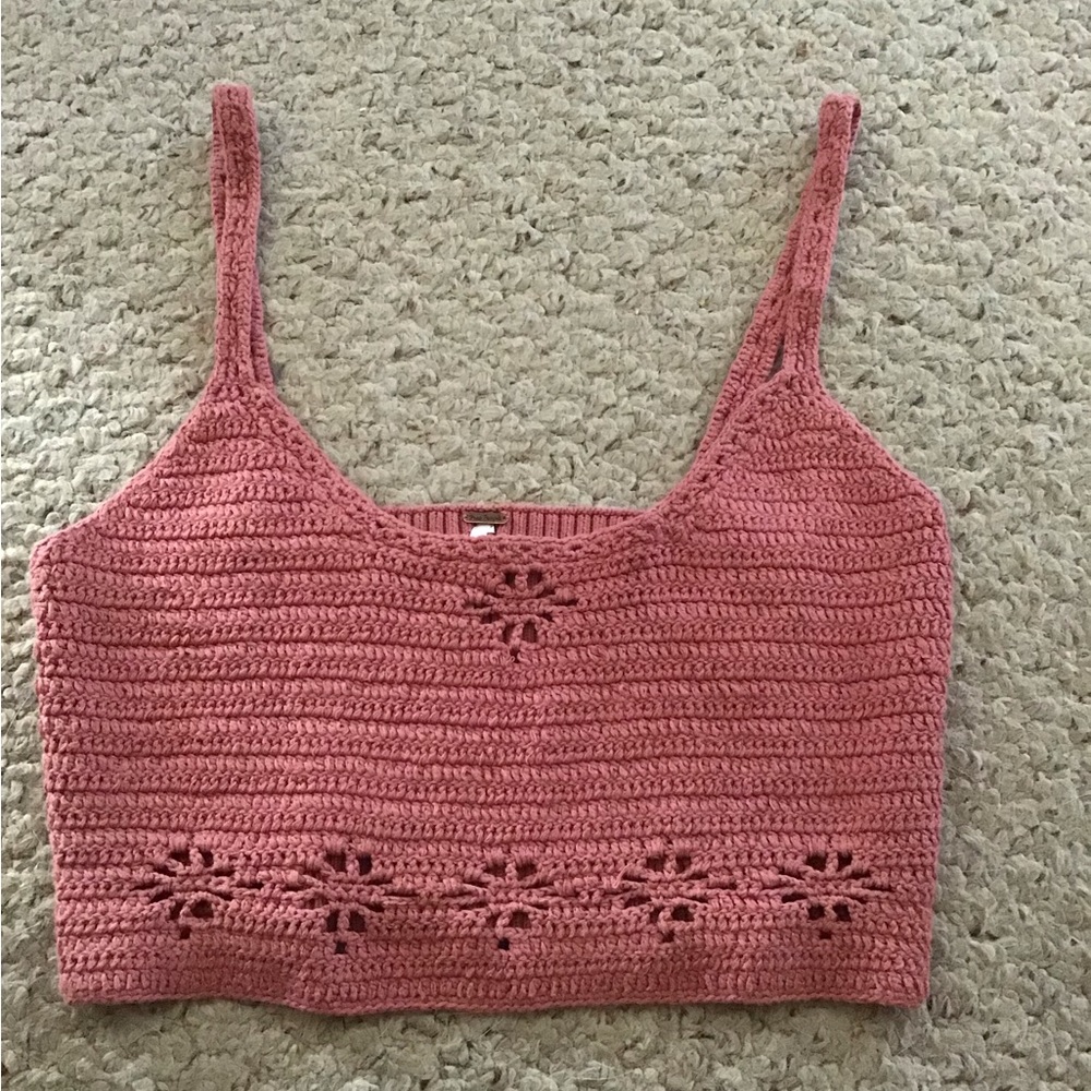 FREE PEOPLE SZ L SWEATER CROP TOP BRALETTE STYLE EUC